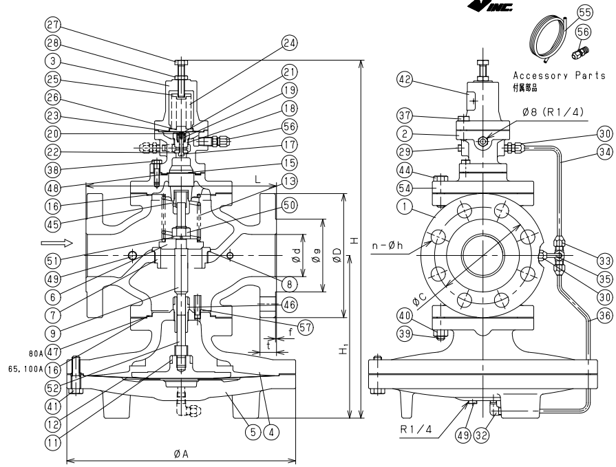 GP-2000 Flanged Pressure Reducing Valve Construction